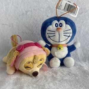 Paw Patrol Skye & Doreamon Plush Doll Toy Keychain 5" Set of 2 FURYU Japan
